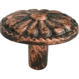 Ck146cop 2 In. Floral Bead Distressed Copper Patina Cabinet Knob, Pack Of 5