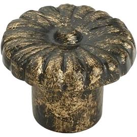 1.25 In. Beaded Floral Antique Brass Patina Cabinet Knob, Pack Of 5