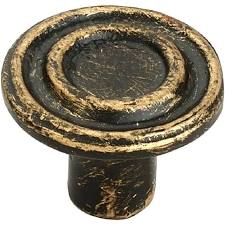 Ck178abp 1.5 In. Ringed Antique Brass Patina Cabinet Knob, Pack Of 5