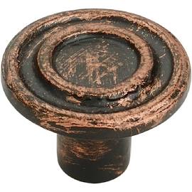 Ck178cop 1.5 In. Ringed Distressed Copper Patina Cabinet Knob, Pack Of 5