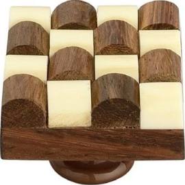 Ck308 1.33 In. Fusion Checkered Cabinet Knob - Cream & Brown, Pack Of 5