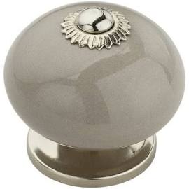 1.6 In. Greyed Round Cabinet Knob - Grey, Pack Of 5