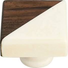 Ck367 1.33 In. Fusion Half & Half White & Brown Cabinet Knob, Pack Of 5