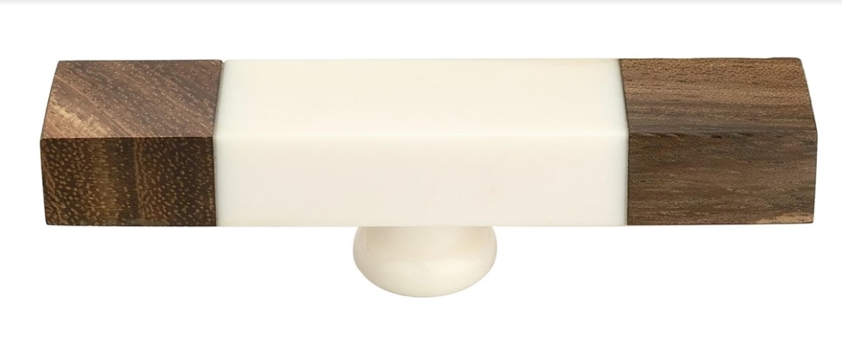 Ck371 3.71 In. White Architectured Cabinet Knob - White & Brown, Pack Of 5