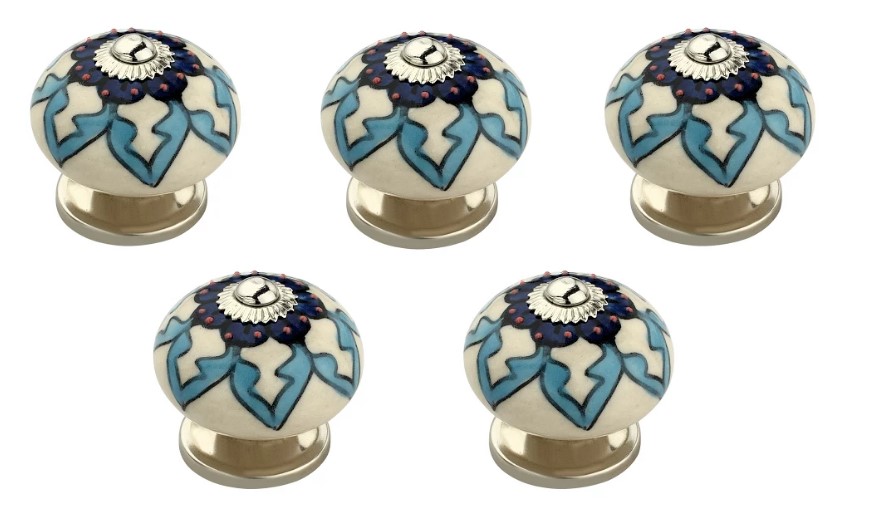 Ck356-5 1.62 In. Blue & Green Cabinet Knob, Pack Of 5
