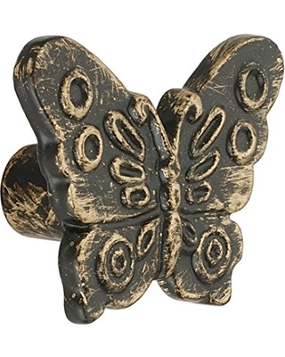Ck192abp 2.48 In. Butterfly Patina Cabinet Knob, Antique Brass - Pack Of 5