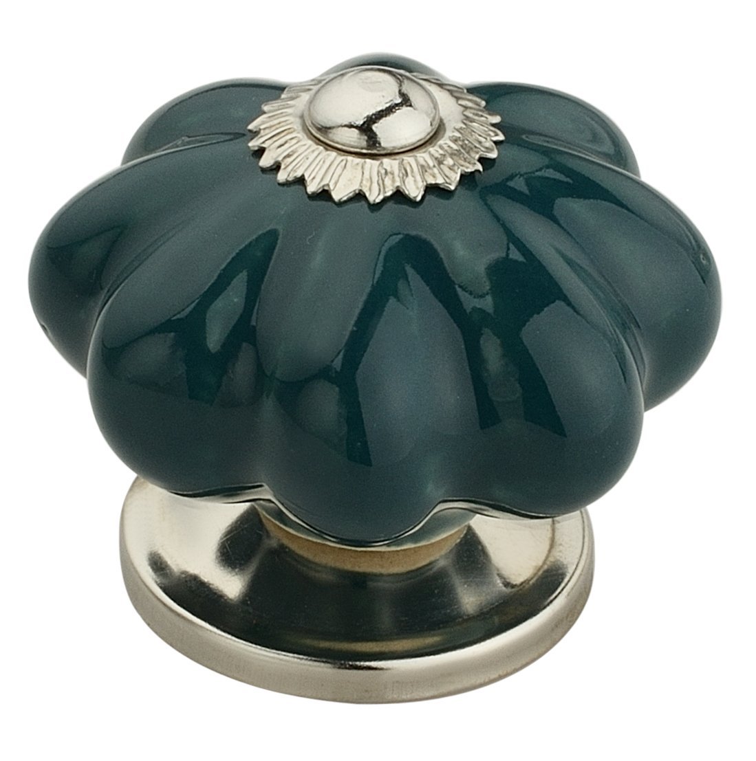 Ck318 1.67 In. Fluted Cabinet Knob, Sea Green - Pack Of 5