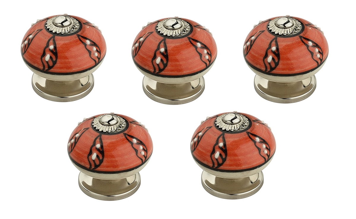 Ck350-5 1.58 In. Tomatoed Cabinet Knob, Red - Pack Of 5