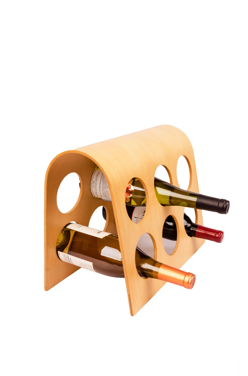 Fu-3502 European Design Bordeaux 6 -bottle Modular Hardwood Wine Rack, Philippine Mahogany