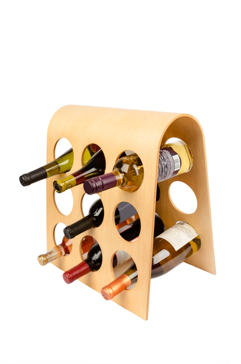 Fu-3505 European Design Bordeaux 9-bottle Modular Hardwood Wine Rack, Philippine Mahogany