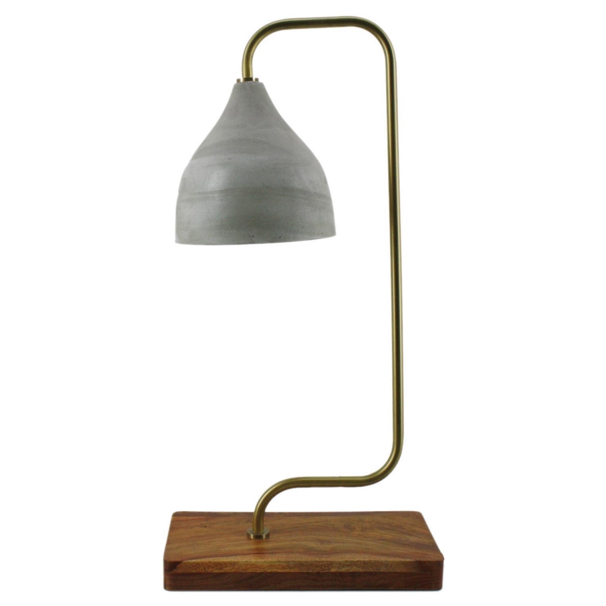 Fd-1019-29 Delft Table Lamp In Concrete, Brass & Wood - Light Grey