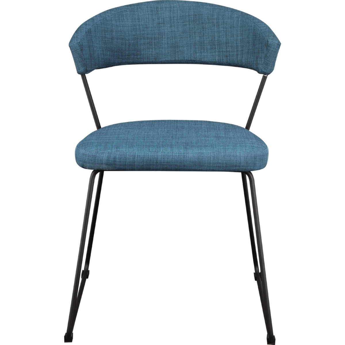Hk-1010-50 Adria Dining Chair In Blue Fabric On Black Metal Legs