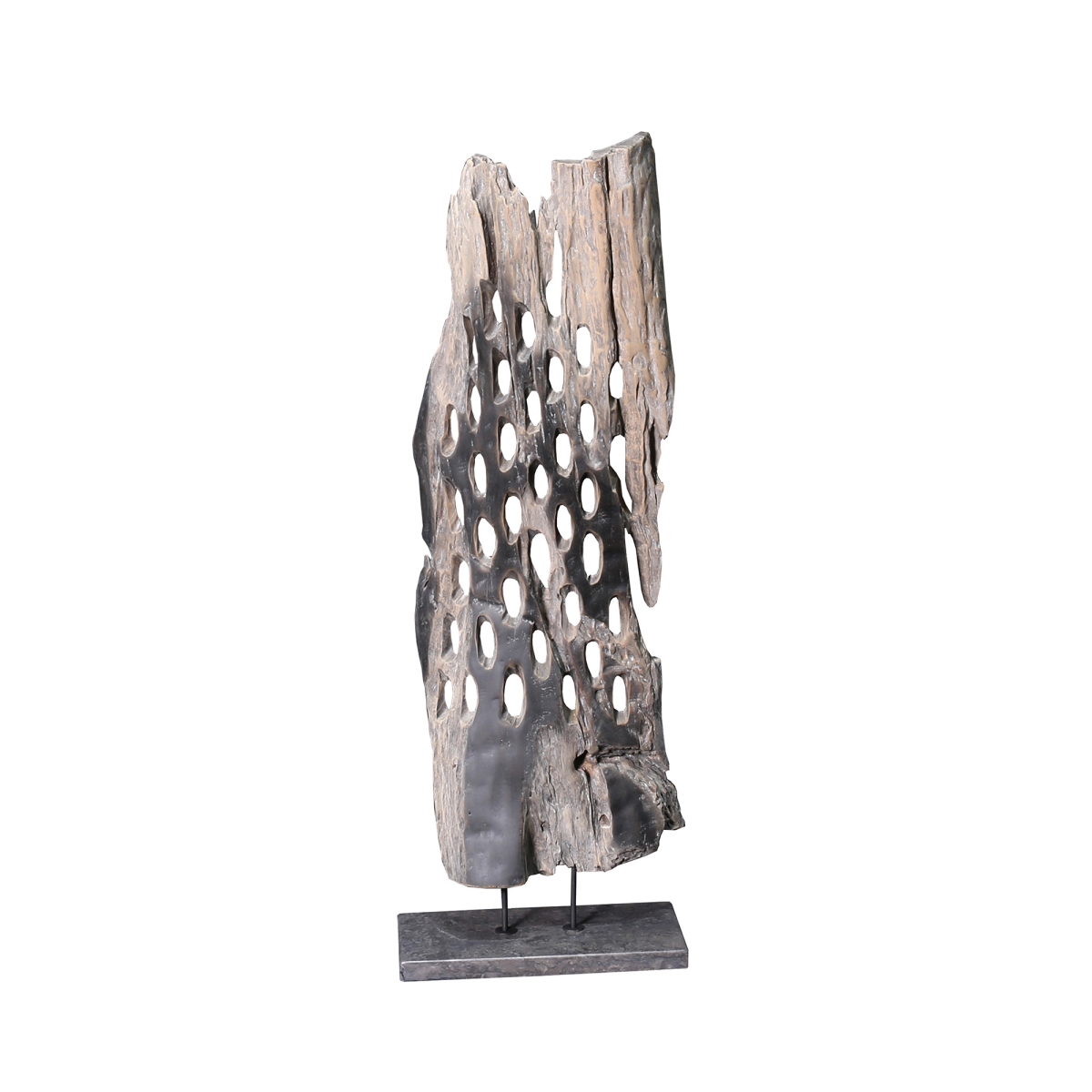Ei-1061-15 Wood Abstract Art, Weathered Grey