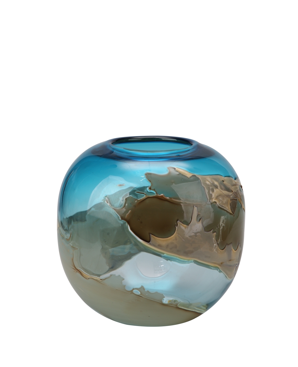 Hs-1012-26 Mystic Blue Vase Globe, Blue