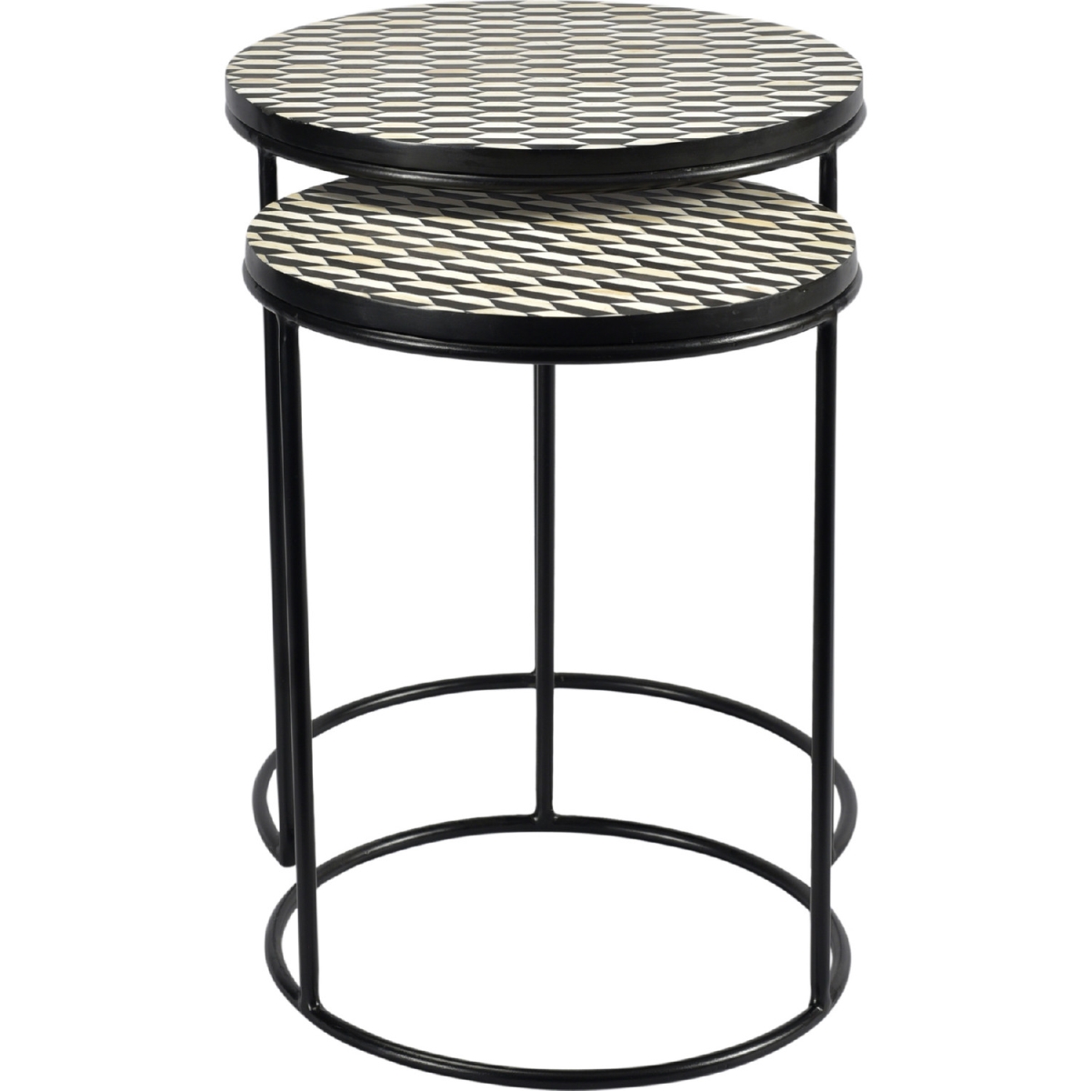Gz-1009-43 Optic Nesting Tables - Brass, 18.5 X 16 X 16 In. - Set Of 2