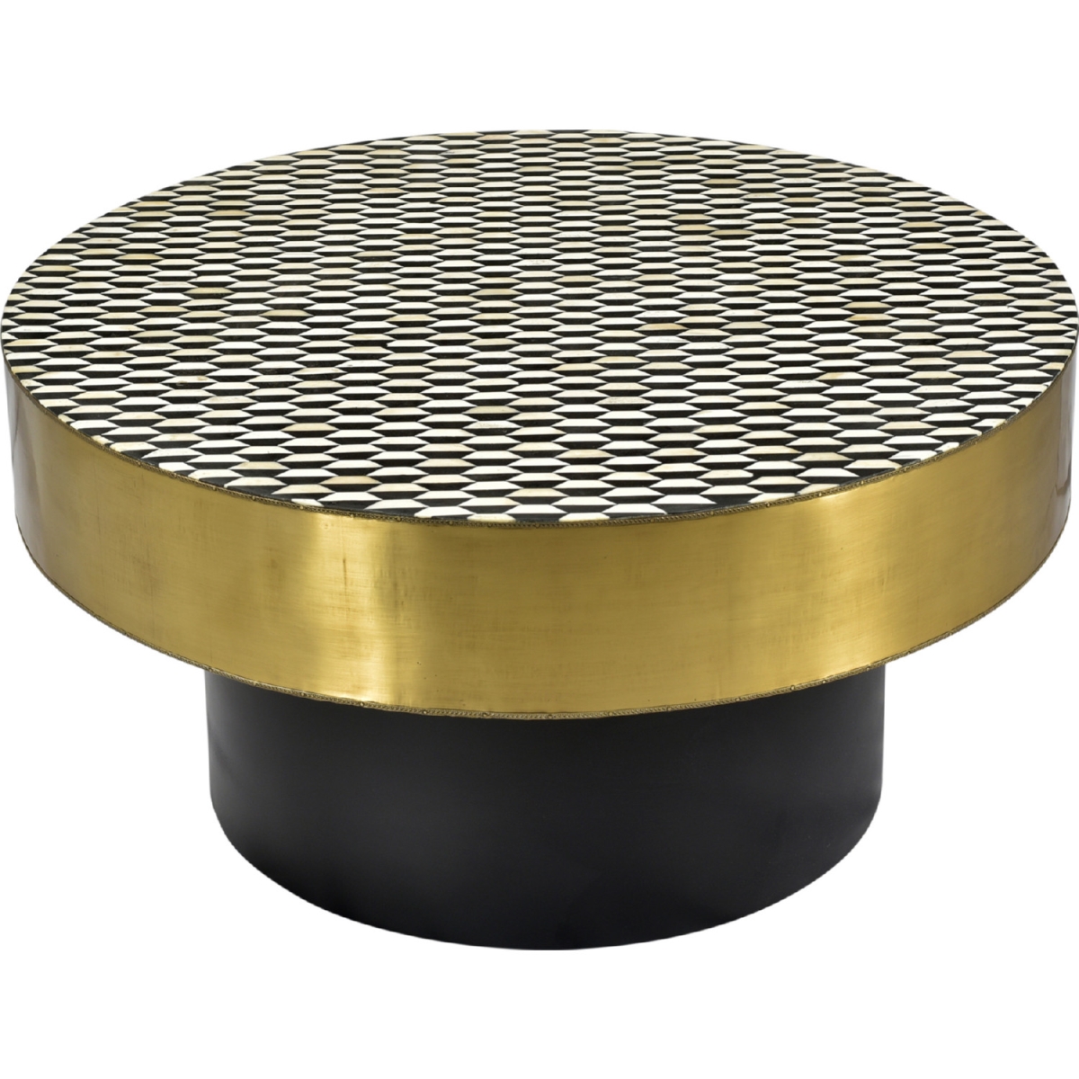 Gz-1010-43 Optic Coffee Table - Brass, 16 X 31.5 X 31.5 In.