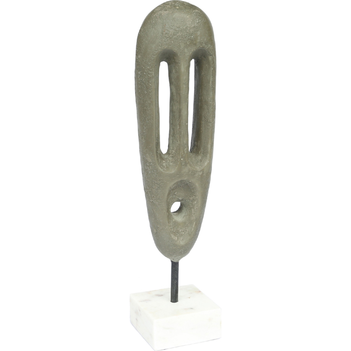 Dd-1023-29 Ecomix Mask On A Stand Sculptures - Light Grey, 20 X 5 X 4.5 In.