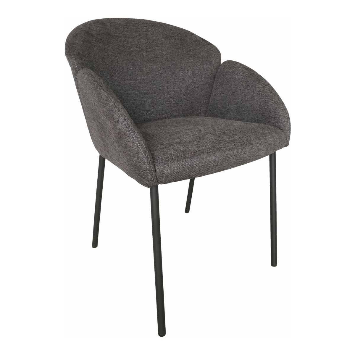 Hk-1018-25 Gigi Dining Chair Dark, Fabric & Iron, Grey - 22 X 24 X 31.5 In. - Set Of 2
