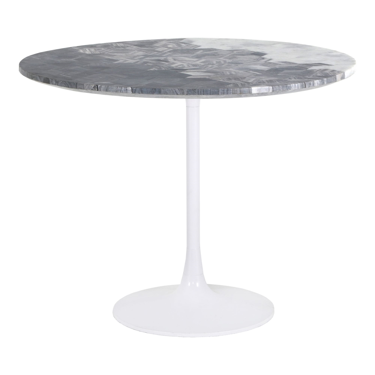 Gk-1115-15 Pierce Round Dining Table, Grey 15 & White