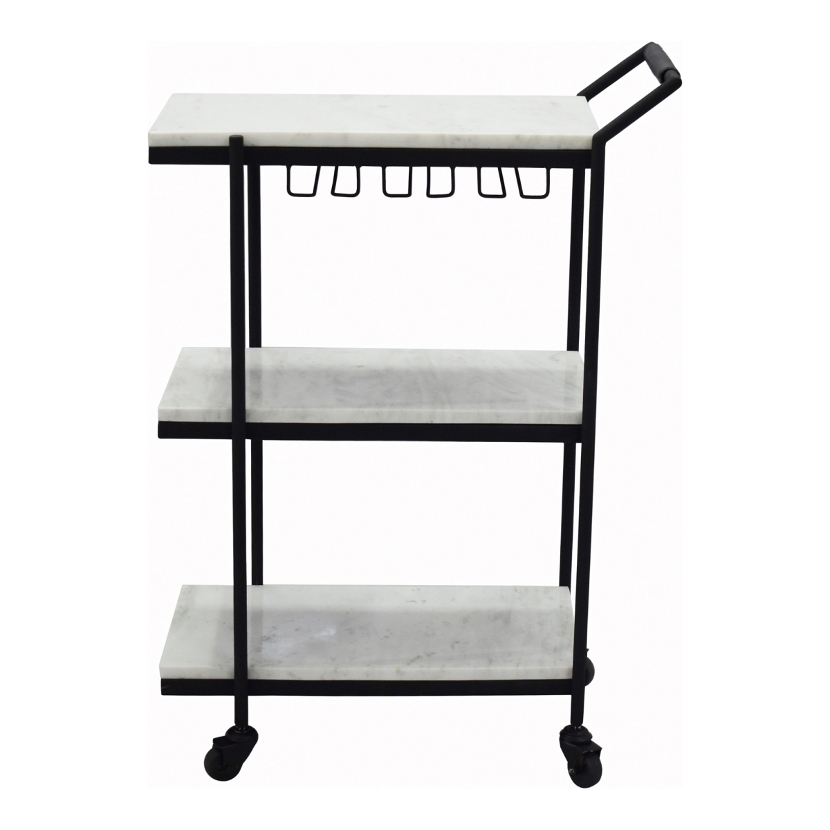 Fi-1092-02 After Hours Bar Cart, Textured Black - 34 X 24 X 12 In.