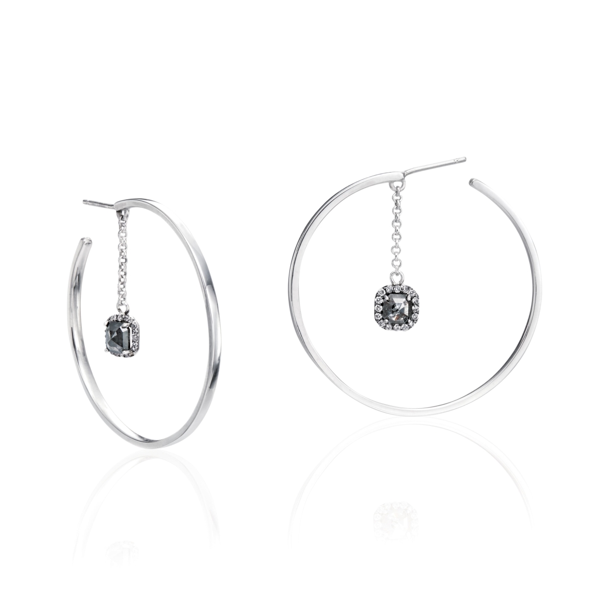 Lde6 1.20 Ct Diamonds Evening Ice Earrings In Sterling Silver