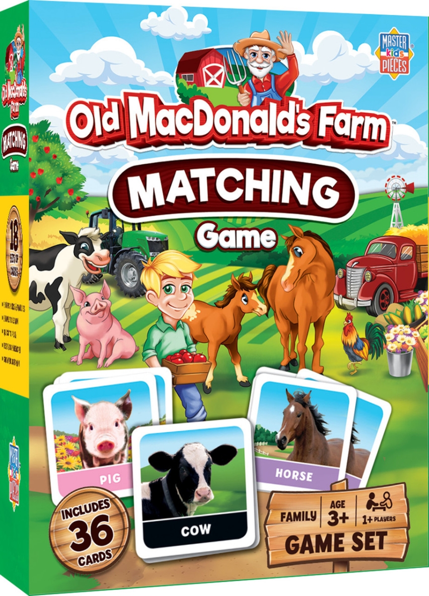 Old MacDonald's Farm Matching Game - Multi-Color - Set of 36 Cards - Fun for All Ages