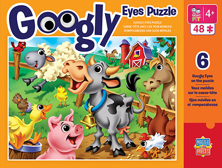 11712 Farm Animals Kids Googly Eyes Specialty Puzzle, 48 Pieces