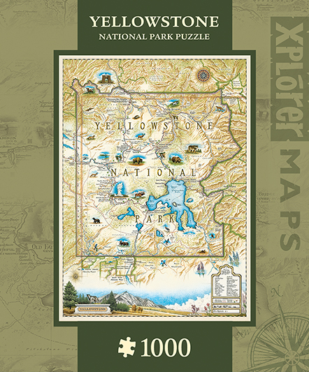 71698 Yellowstone Map Jigsaw Puzzle, 1000 Pieces