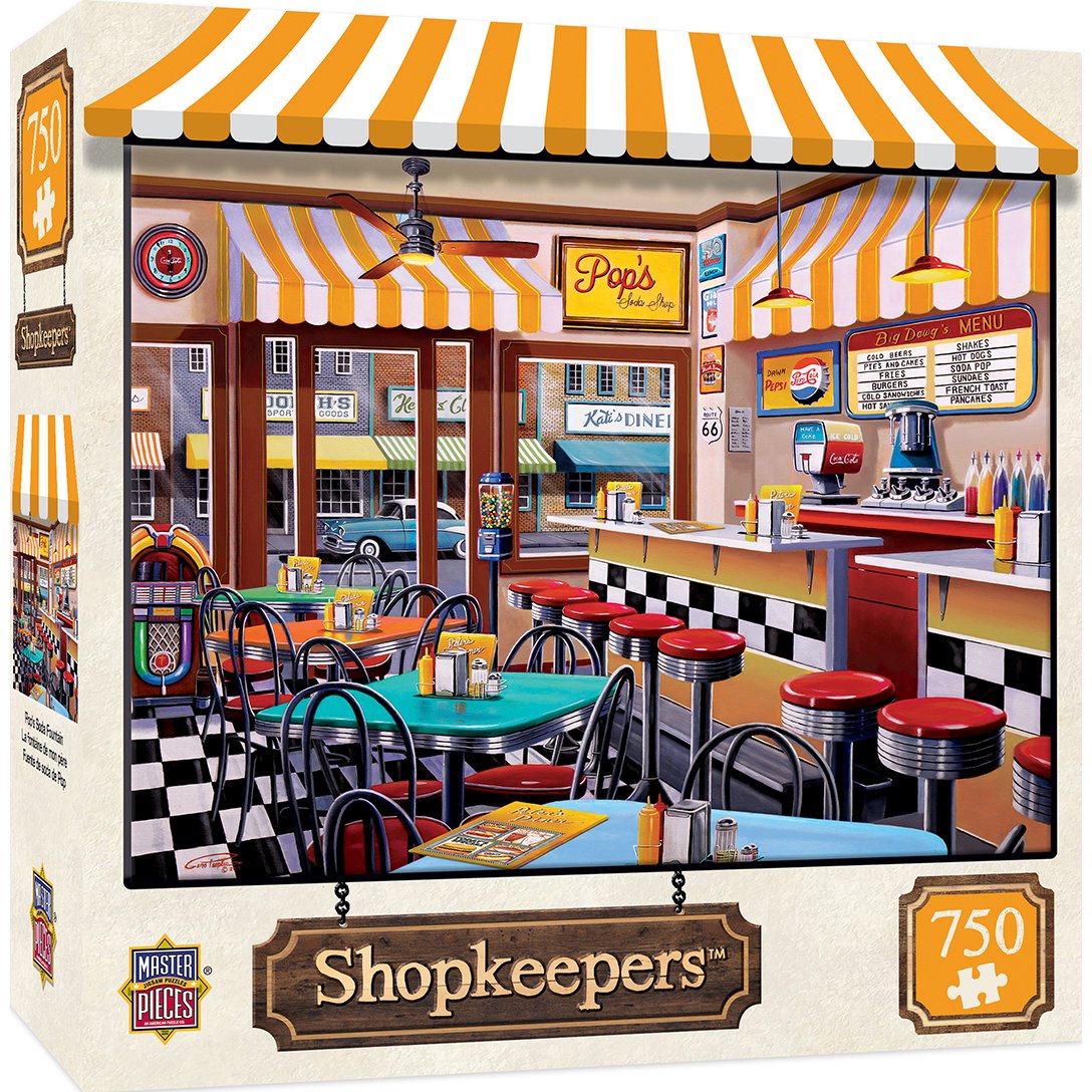 Masterpieces Puzzle 31829 Shopkeepers - Pops Soda Fountain Puzzle - 750 Piece