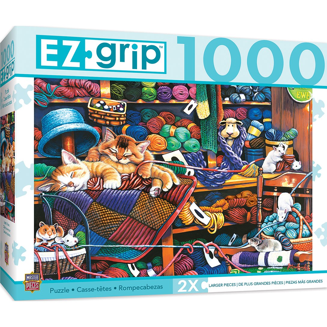 Masterpieces Puzzle 71827 Knittin Kittens Ezgrip Puzzle - 1000 Piece