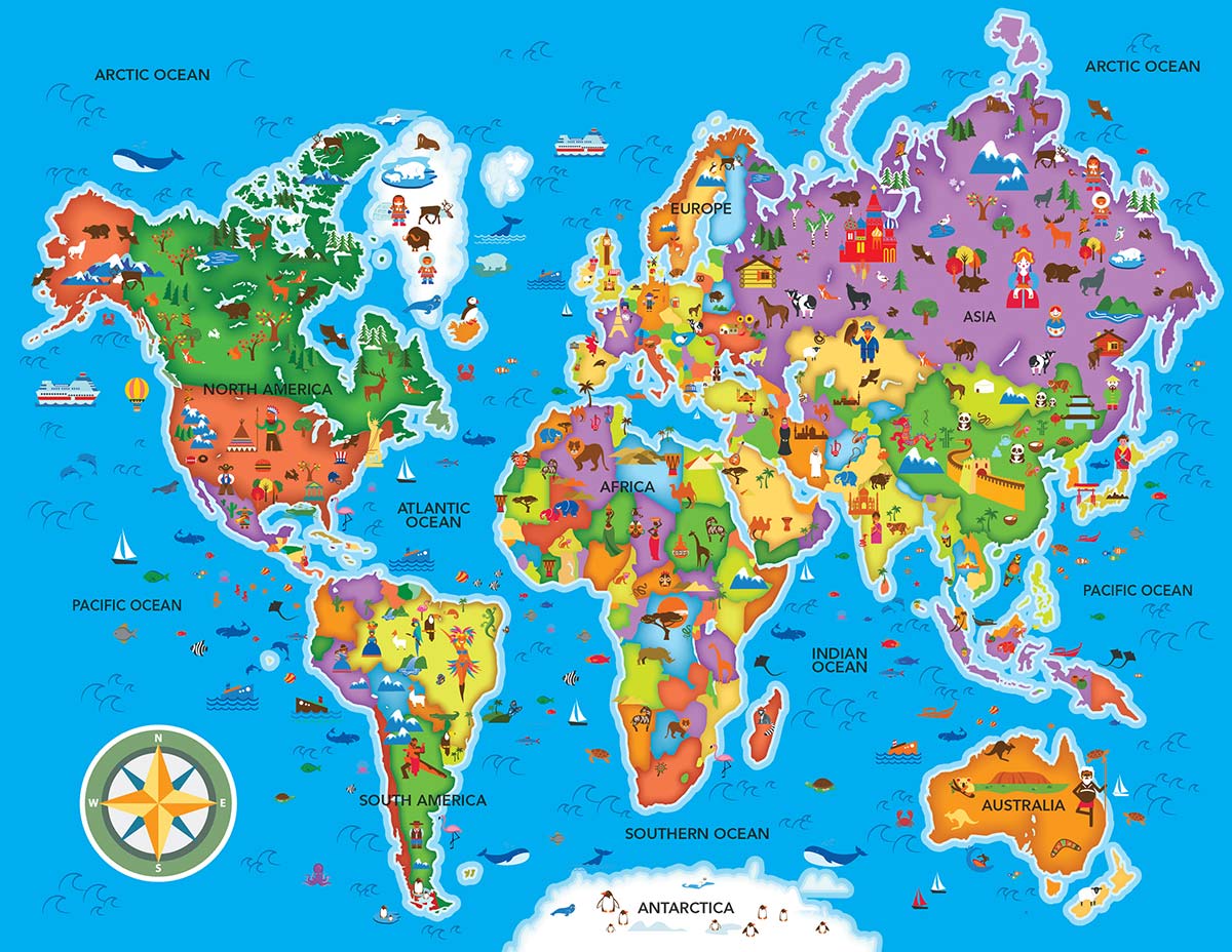 Master Pieces 11908 Educational World Map Puzzle - 60 Piece