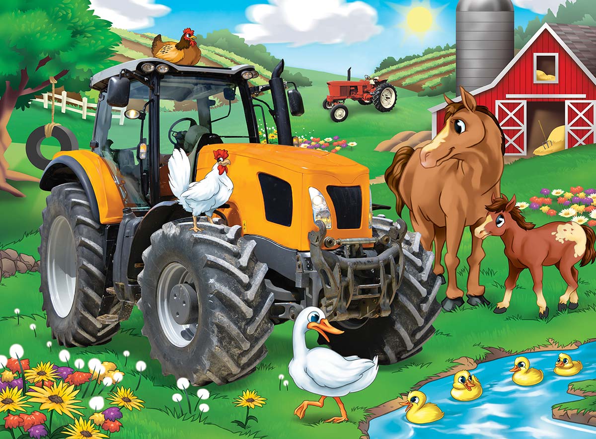 Master Pieces 11912 Tractor Town Farmer Millers Pond Puzzle - 60 Piece