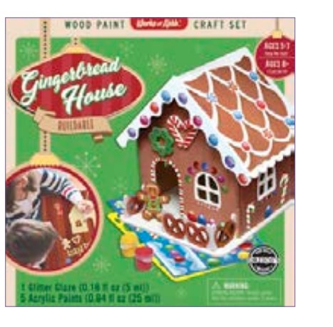 21847 Gingerbread House Holiday Buildable Wood Paint Kit