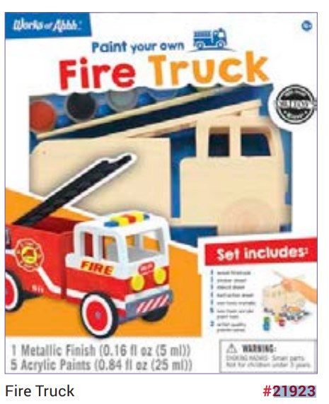 21923 Fire Truck Classic Wood Paint Kit