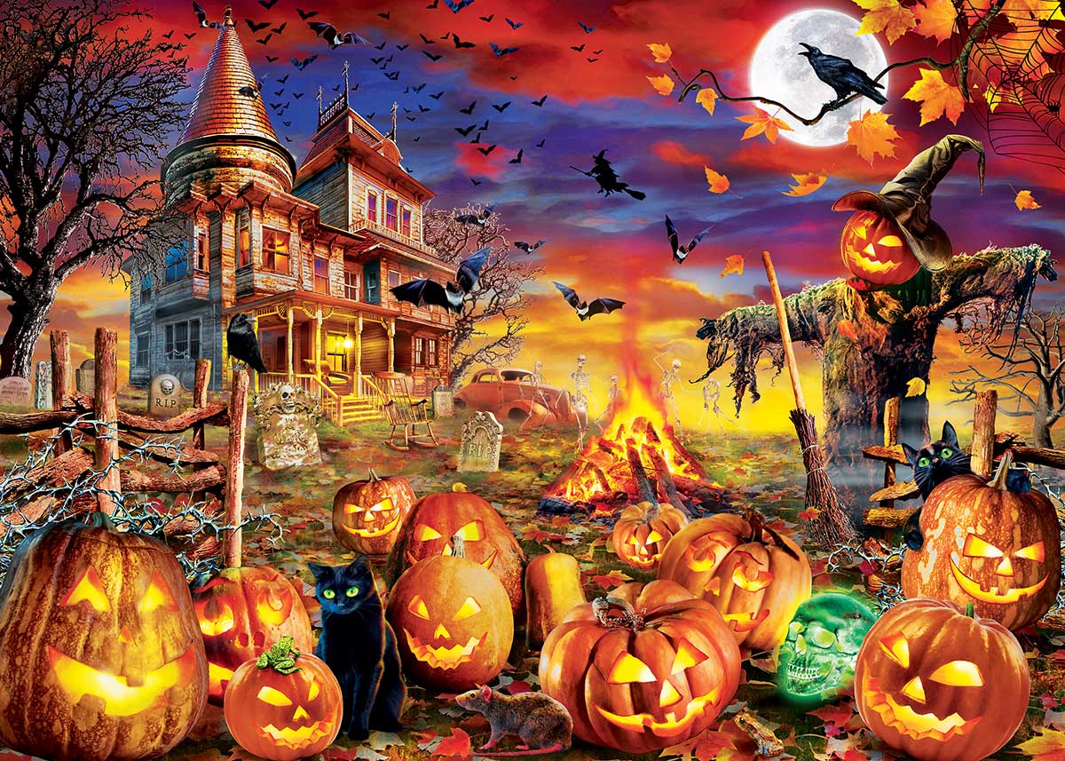 Master Pieces 31991 Halloween All Hallows Eve Glow In The Dark Puzzle - 500 Piece