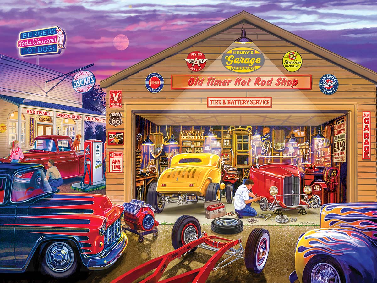 Master Pieces 32000 Wheels Old Timers Hot Rods Puzzle - 750 Piece