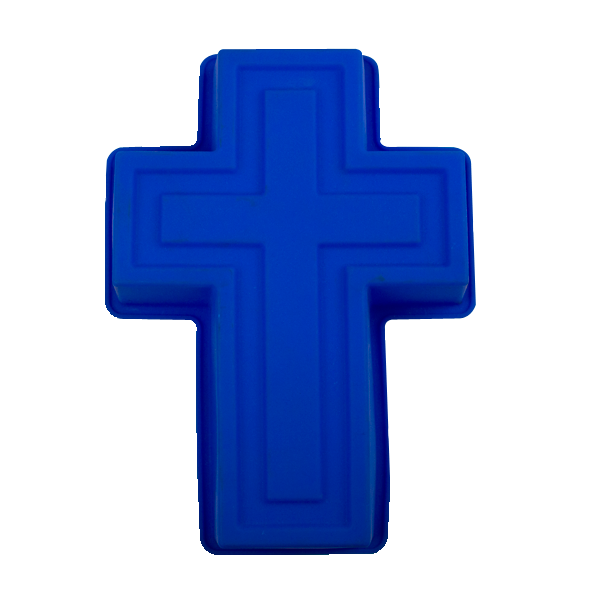 Cross001 Cross Cake Pan With Stand In Blue