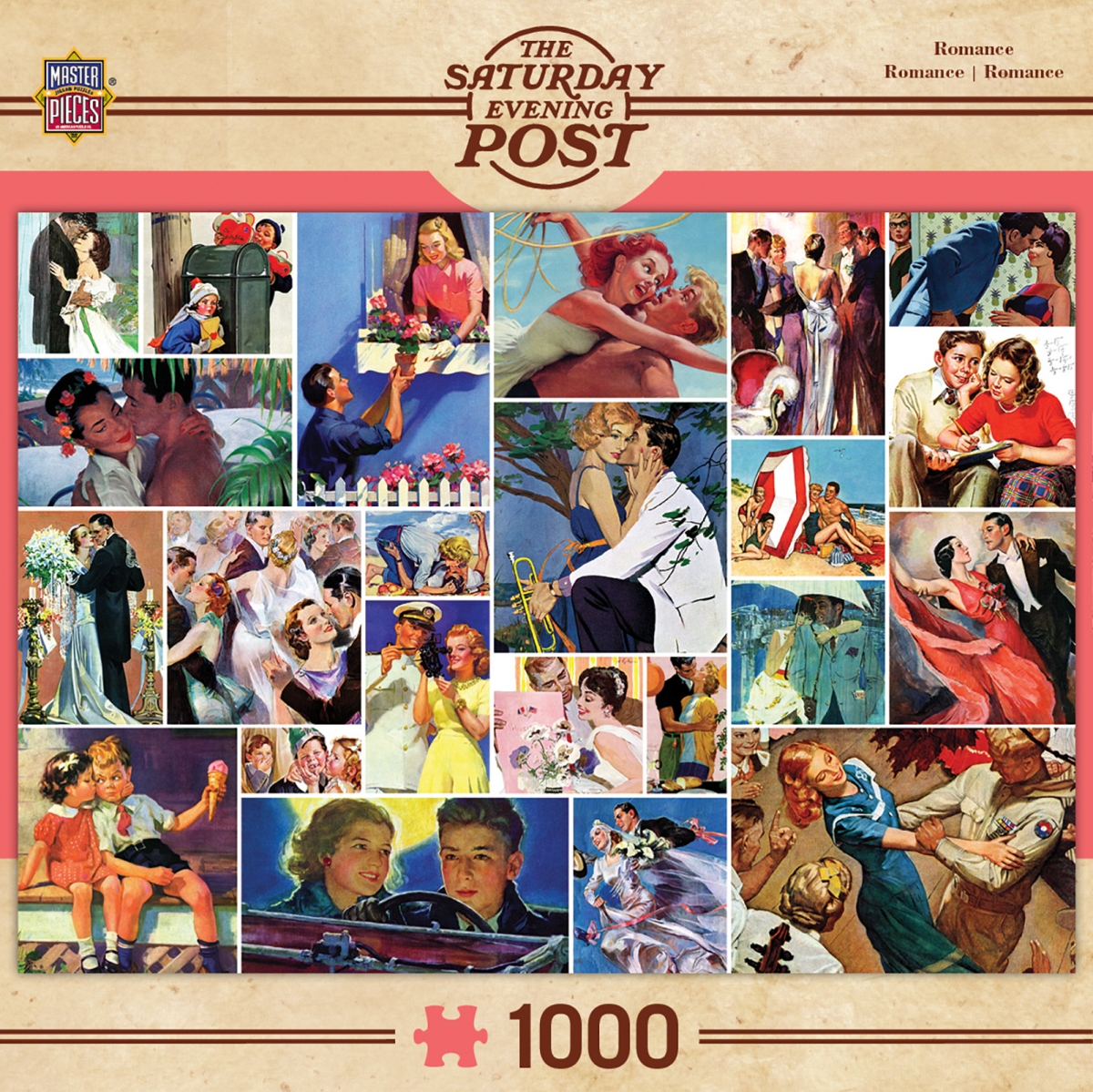 71622 19.25 X 26.75 In. Saturday Evening Post Romance Collage Jigsaw Puzzle - 1000 Piece