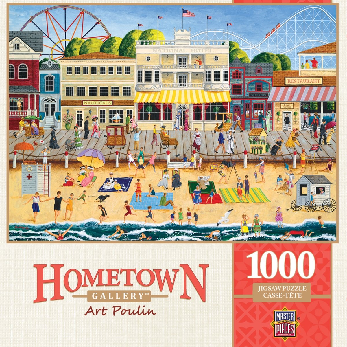 71627 19.25 X 26.75 In. Art Poulin Hometown Gallery On The Boardwalk Jigsaw Puzzle - 1000 Piece