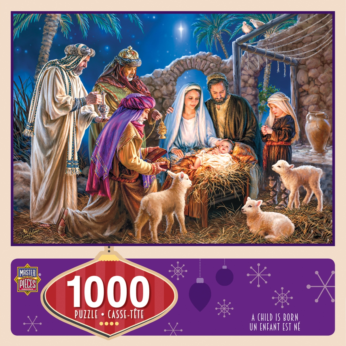 71673 19.25 X 26.75 In. Holiday A Child Is Born Christ In Manger Jigsaw Puzzle - 1000 Piece