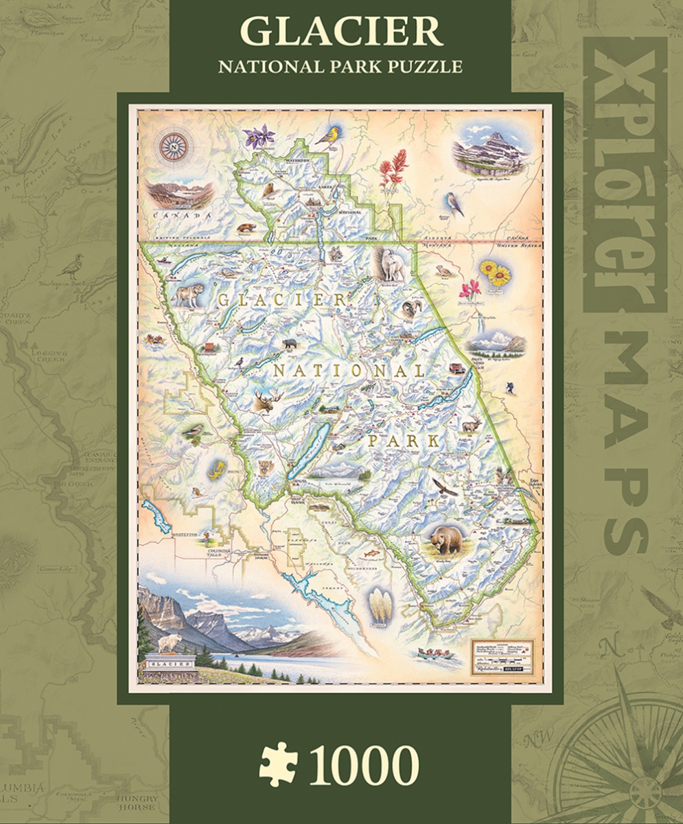 71704 19.25 X 26.75 In. Xplorer Glacier Map Jigsaw Puzzle - 1000 Piece