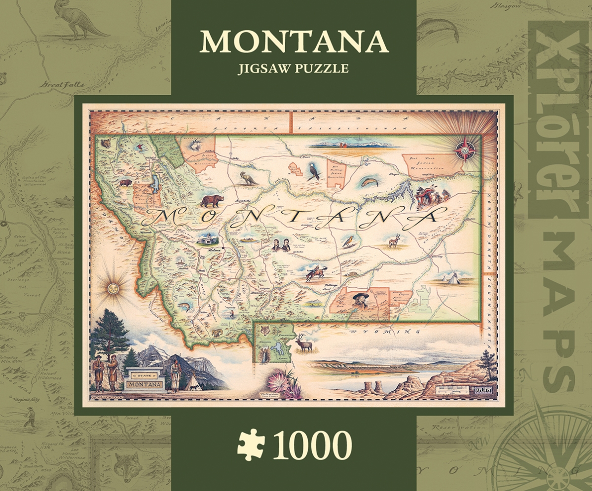 71708 19.25 X 26.75 In. Xplorer Montana Map Jigsaw Puzzle - 1000 Piece