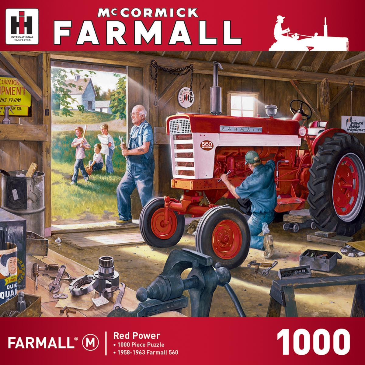 71742 13 X 39 In. Farmall Red Power Model 560 Tractor Jigsaw Puzzle - 1000 Piece