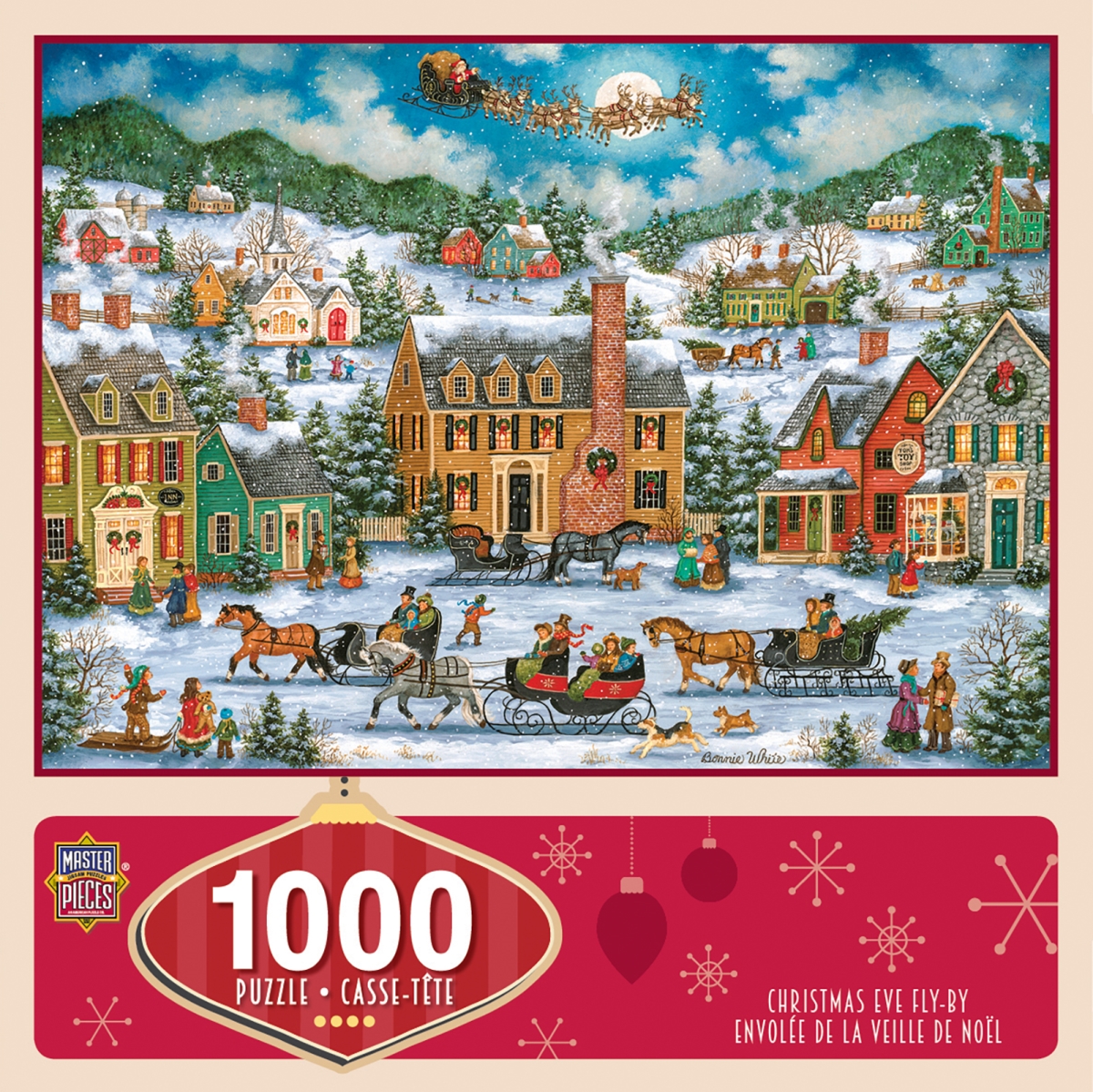 71773 19.25 X 26.75 In. Bonnie White Holiday Christmas Eve Fly By Jigsaw Puzzle - 1000 Piece