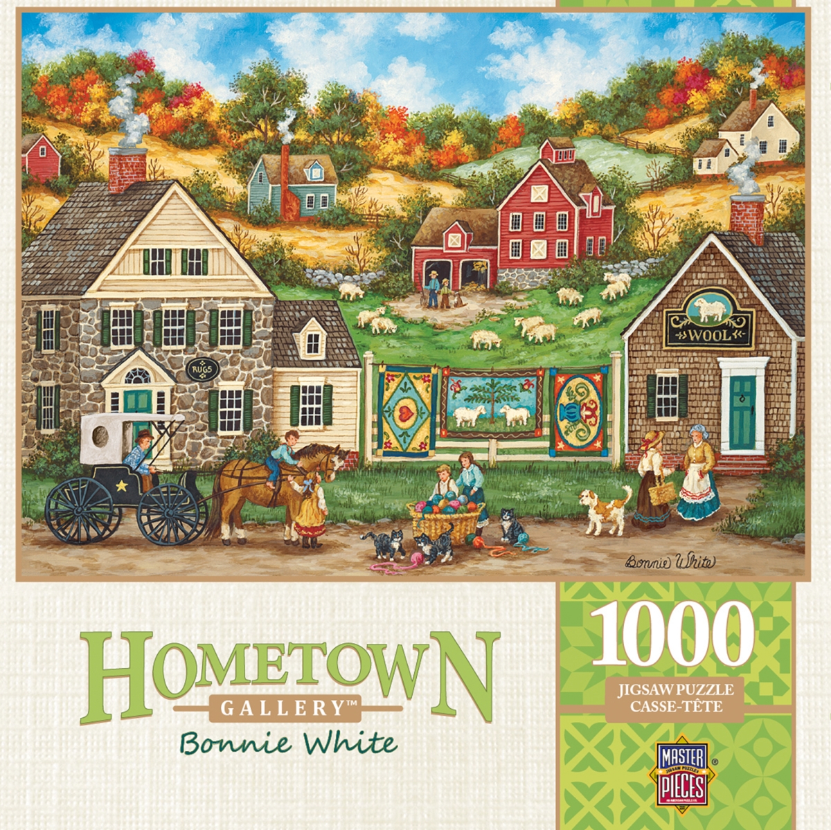 71825 19.25 X 26.75 In. Bonnie White Hometown Gallery Great Balls Of Yarn Jigsaw Puzzle - 1000 Piece