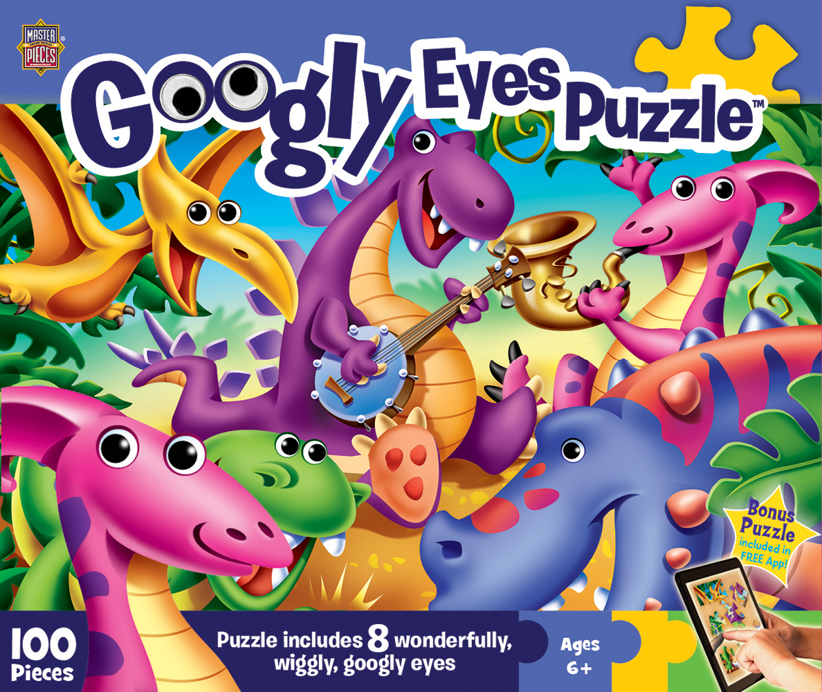 11593 11.5 X 15 In. Googly Eyes Dinosaurs Puzzle Kids Puzzle - 100 Piece