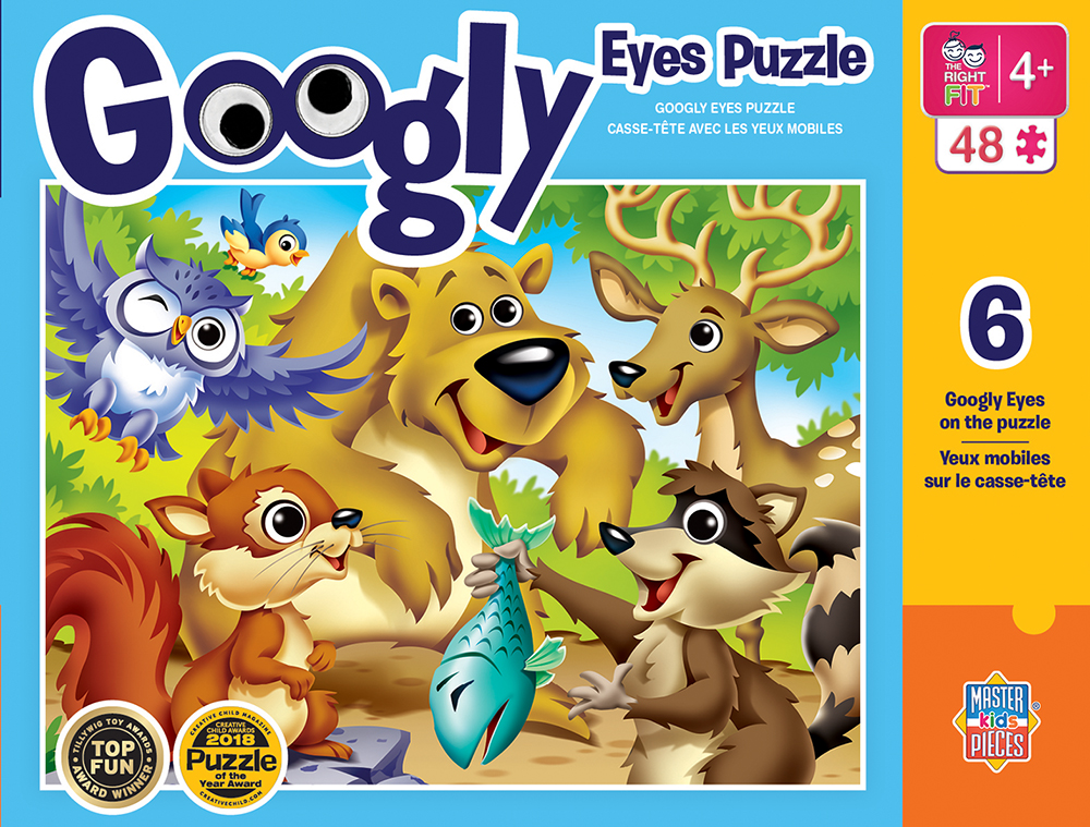 11713 14 X 19 In. Googly Eyes Right Fit Woodland Animals Kids Puzzle - 48 Piece