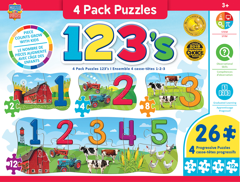 11810 Educational 123 On The Farm Jigsaw Puzzle - Pack Of 4