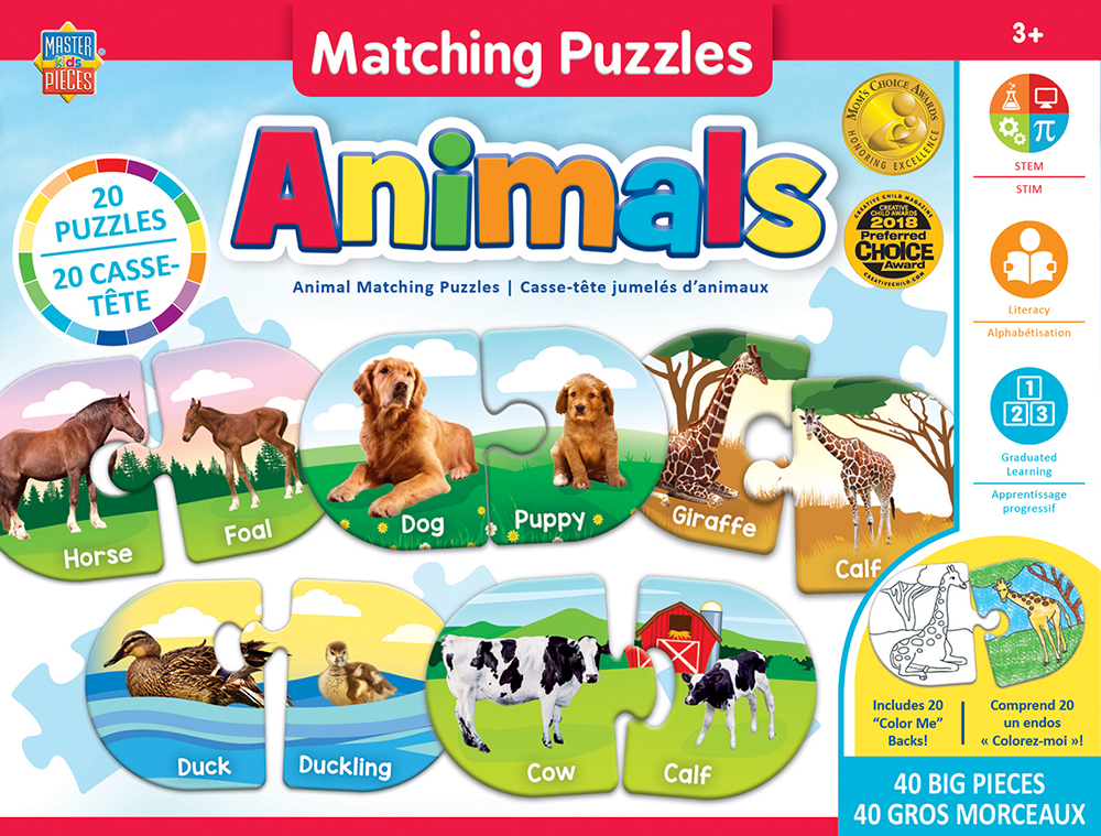 11811 5.3 X 3.1 In. Educational Matching Animals Jigsaw Puzzles