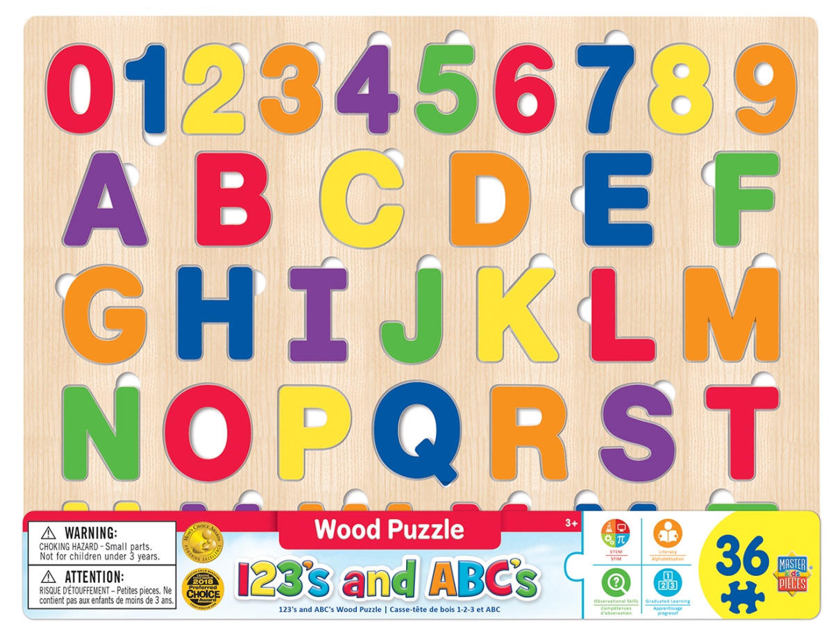 11817 16.5 X 11.75 In. Abc & 123 Wood Puzzle - 36 Piece